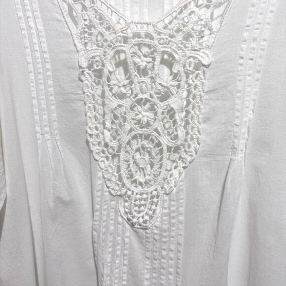 Swimsuits For All Swimsuit Cover Up Women's SIZE 18/20 Short Tab Sleeve White - Picture 5 of 16